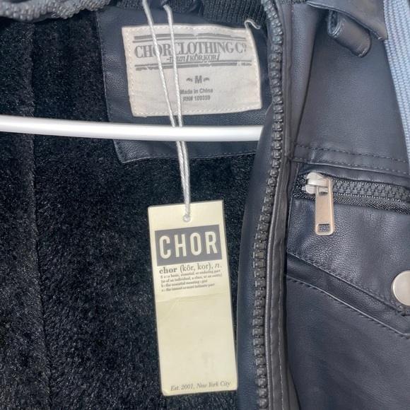 NWT Chor Black Leather Jacket - Picture 5 of 9